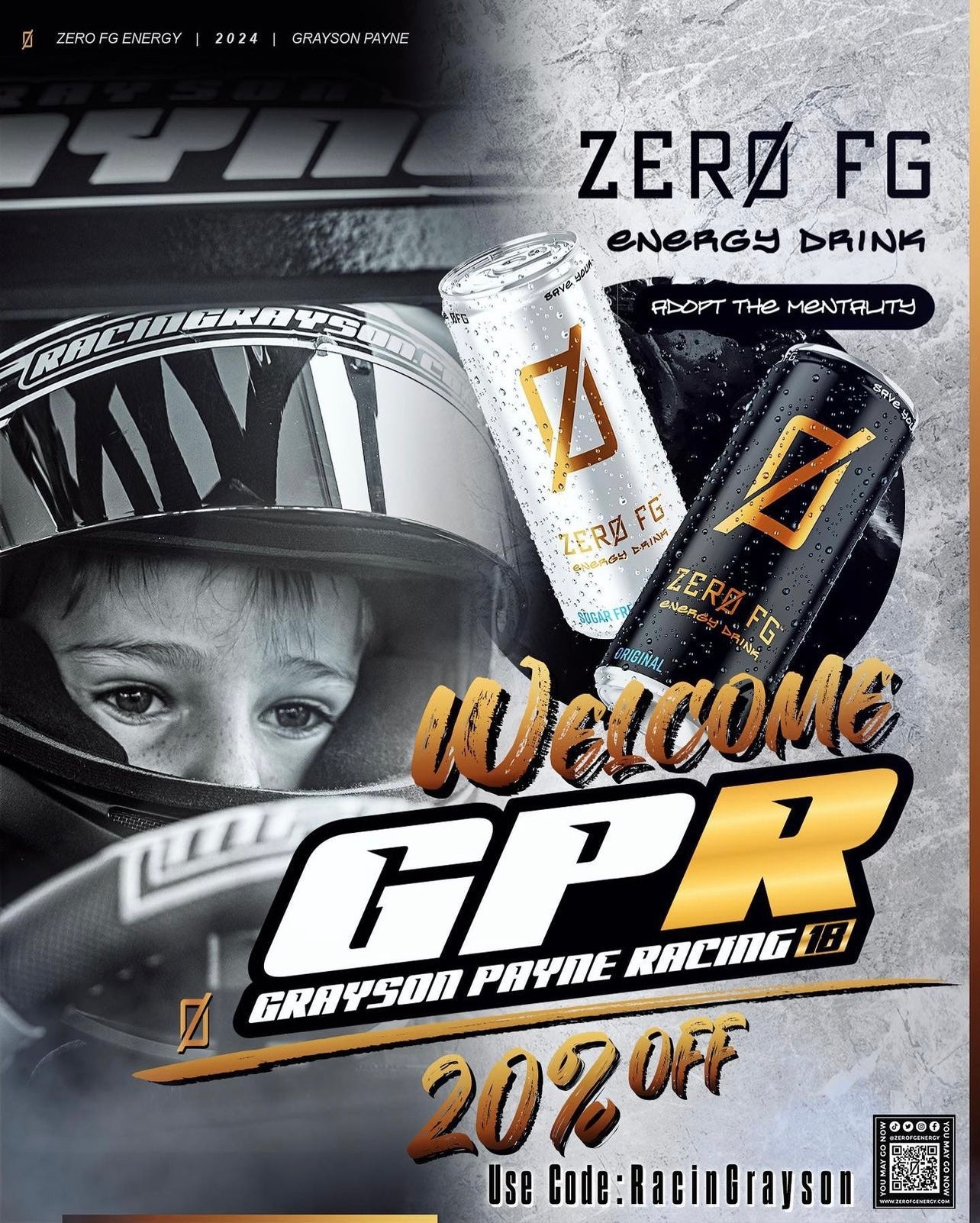 Zero FG Sponsors Rising Youth Nascar and Honda Junior Racing Driver, Grayson Payne🏆