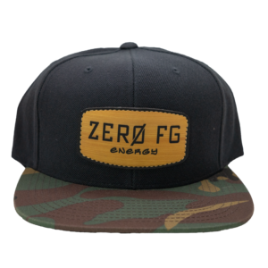 The Authentic YUPOONG Black Snapback w/ Full Zero FG Logo and Camo Bill