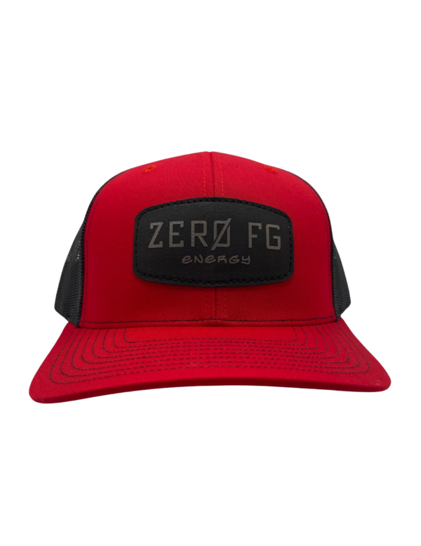 Zero FG Richardson 112 Red & Black Adjustable Trucker Hat Full Logo